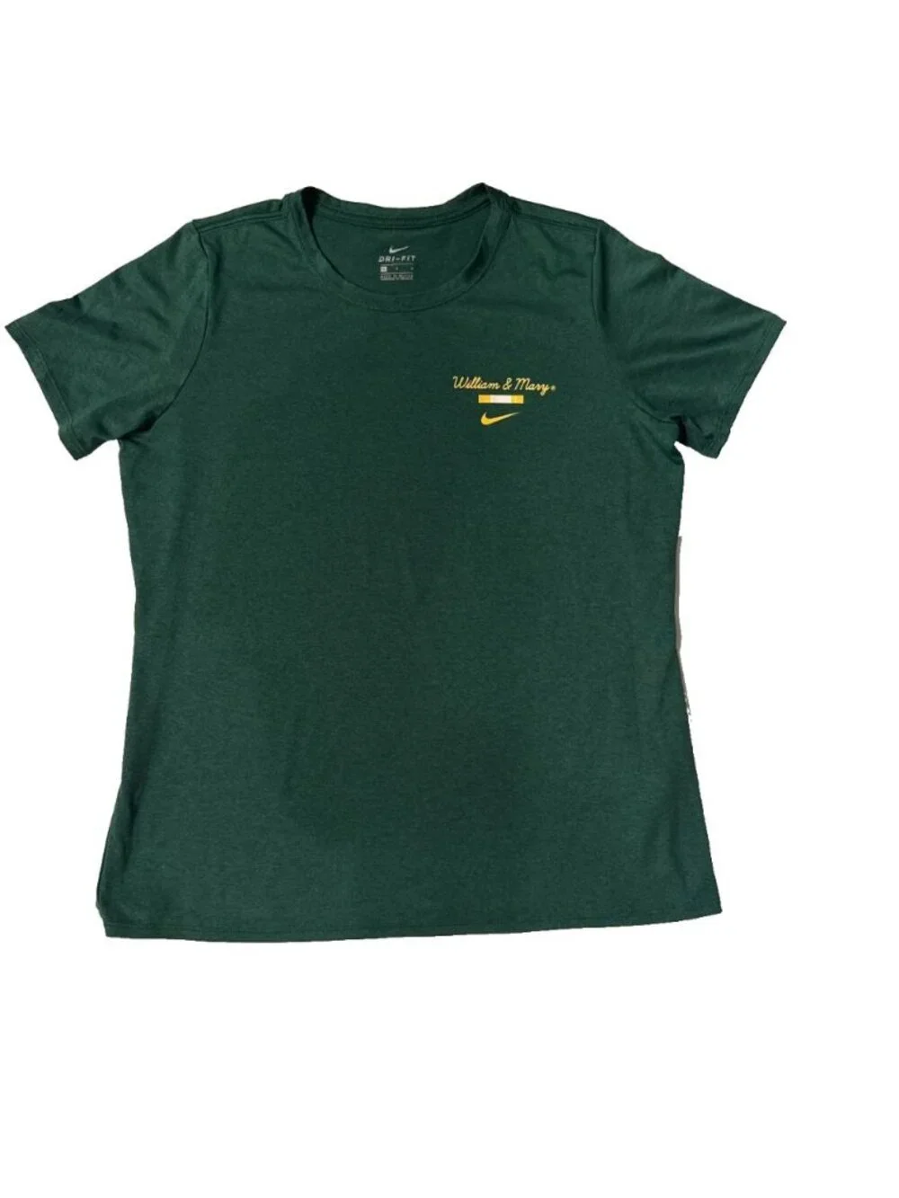 Nike Dri-FIT William & Mary Tribe Green Athletic Tee T-Shirt Women's L